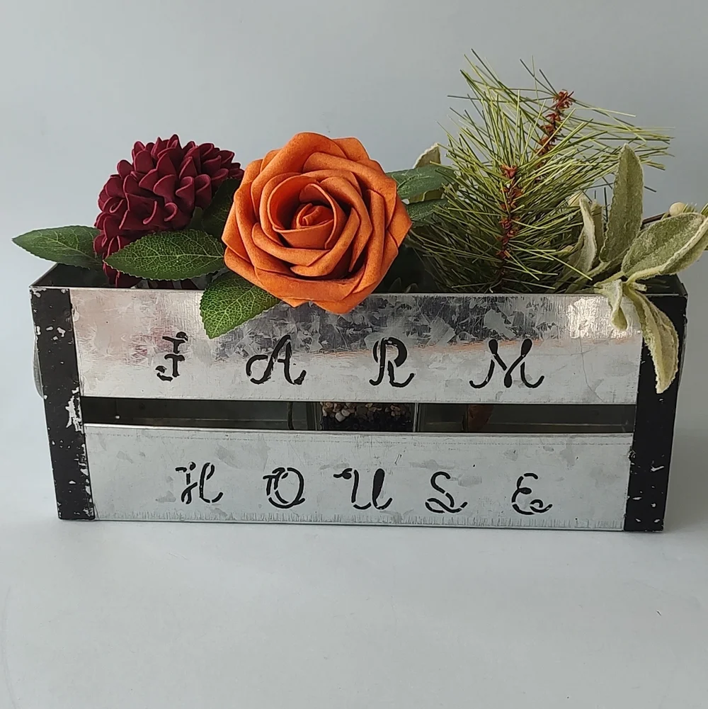 Tray Galvanized Square With Handle  New Out Tags